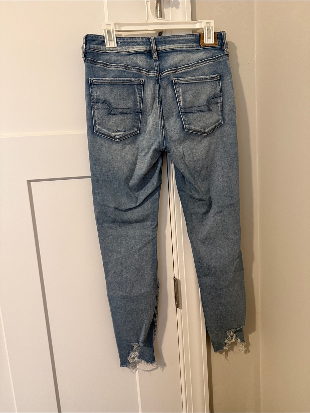 Blue Distressed Women's Jeans - Classic Ripped Skinny - Picture 2 of 6